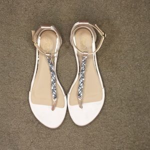 Jewel Badgley Mischka T-strap flats Size 7.5